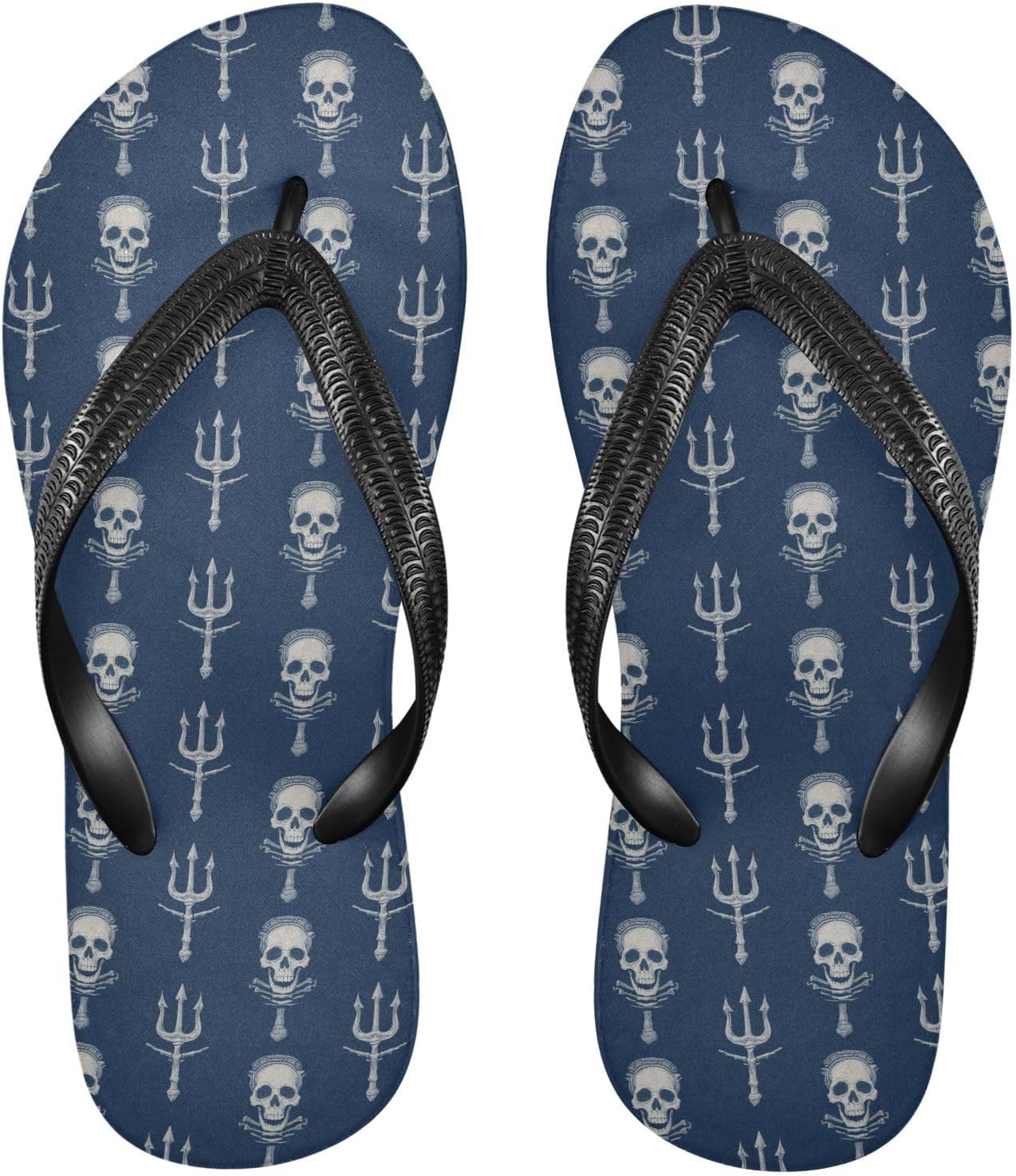 

Женские и мужские пляжные шлепанцы Skull Trident синие, для лета, для душа, повседневные сандалии 2301755 Kfbe