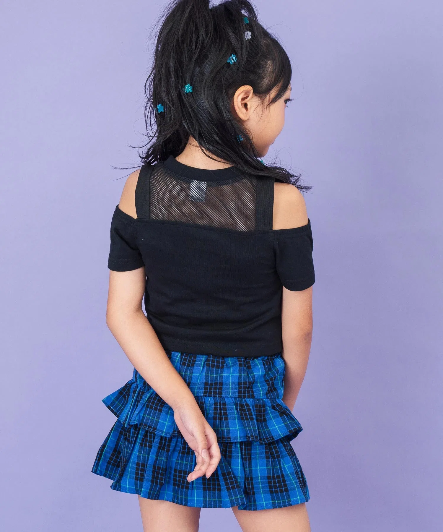 Детская футболка с открытыми плечами и логотипом ANAP kids серая — фото 4