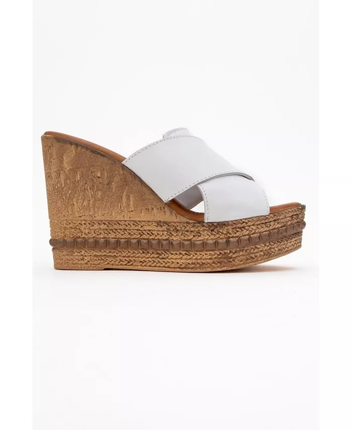 Сандалии из кожи на танкетке Lois (женские) Forever & Always Shoes, белый — фото 4