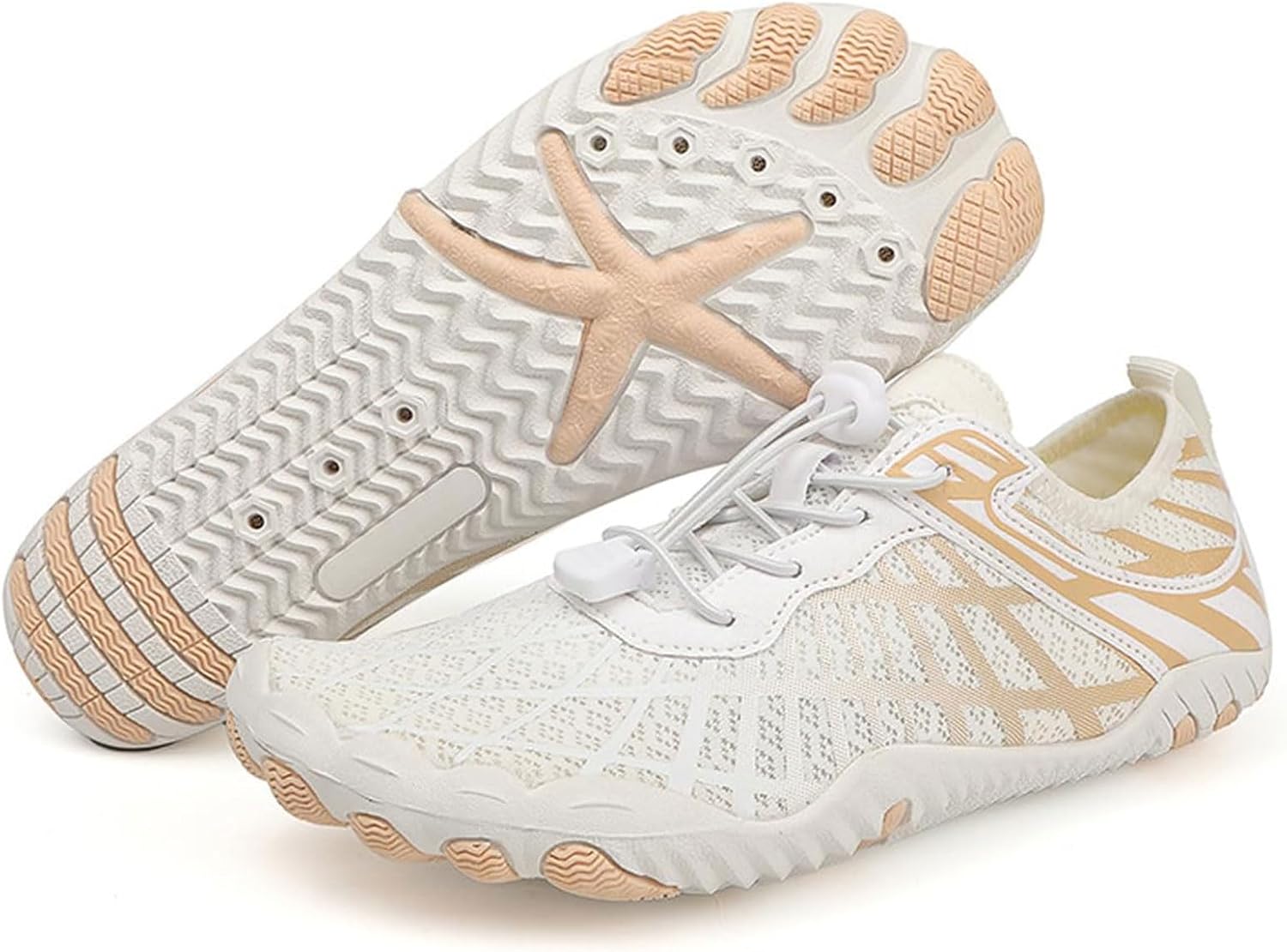 

Женские босоножки Kubbon с широким носком, нескользящие водонепроницаемые кроссовки для бега по тропе, здоровая обувь, унисекс, белый/розовый