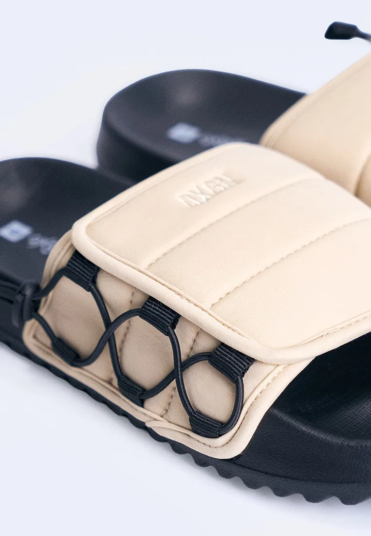 Мужские сандалии-слайды на липучке, Velcro, однотонные Oxgn, хаки — фото 4
