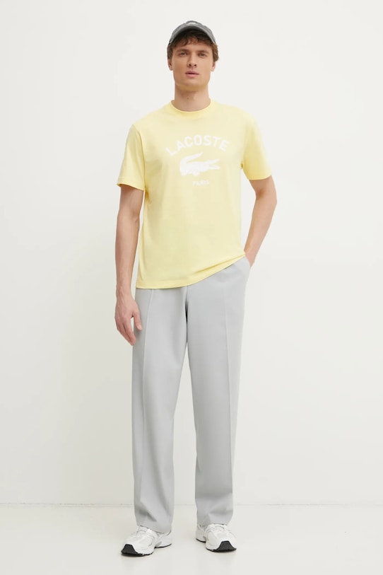 Хлопковая футболка Lacoste, желтый — фото 2