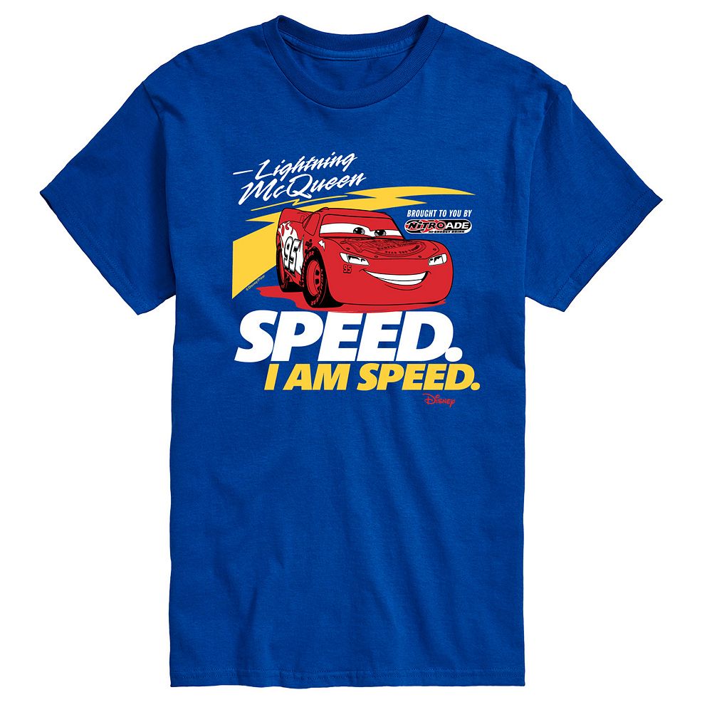 

Мужская футболка с рисунком Lightning McQueen Cars Disney/Pixar's Speed ​​I am Speed Disney / Pixar, синий