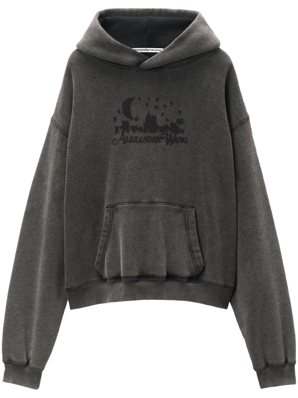 

Худи с жаккардовым логотипом Alexander Wang, серый