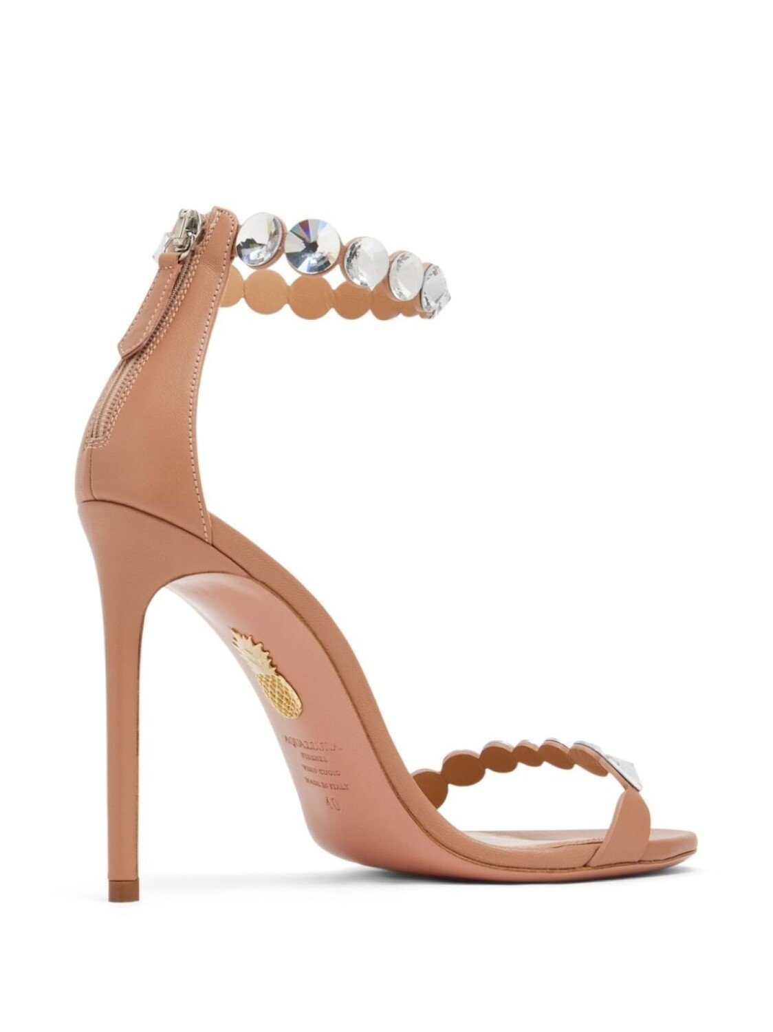 Aquazzura босоножки Maxi-Tequila 105, нейтральный цвет — фото 3
