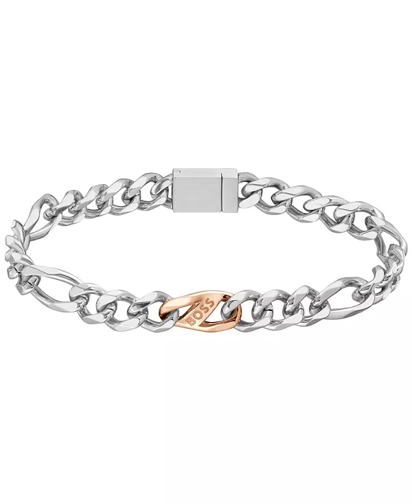 

Мужской браслет из двухцветной нержавеющей стали Hugo Boss, silver