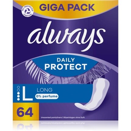 

Ежедневные прокладки Daily Protect Long - без запаха, 64 шт. Always