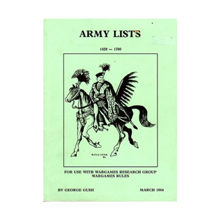 

Армейские списки - 1420-1700 гг., War Games Rules (Wargames Research Group)