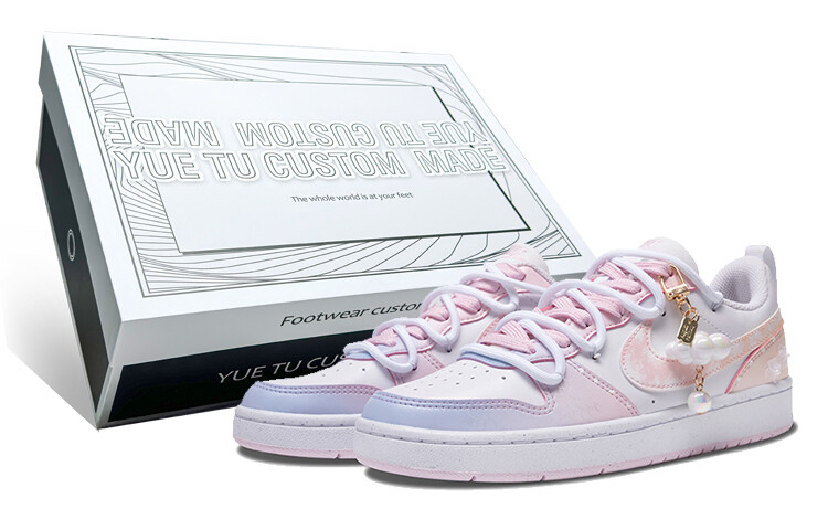 

Кроссовки Nike Court Borough Skateboarding Shoes Women's Low-top Pink/yellow/blue/white, розовый