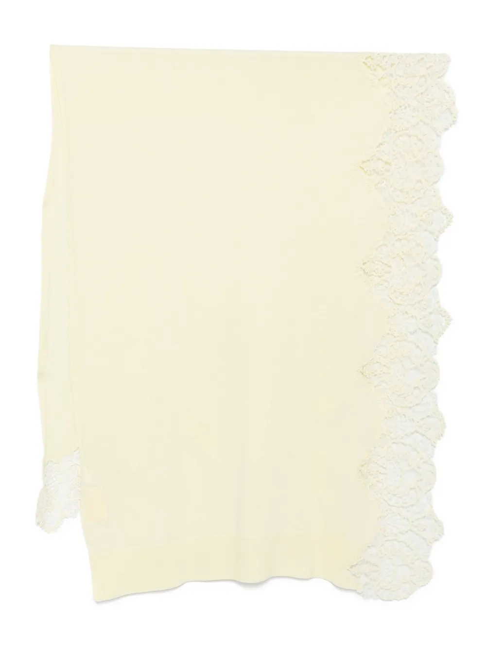 

Кашемировый шарф с кружевом Ermanno Scervino, желтый