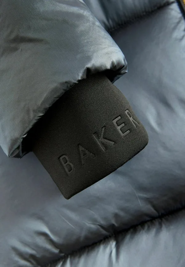 Зимнее пальто прямого кроя с жемчужным поясом Baker By Ted Baker, Navy — фото 4