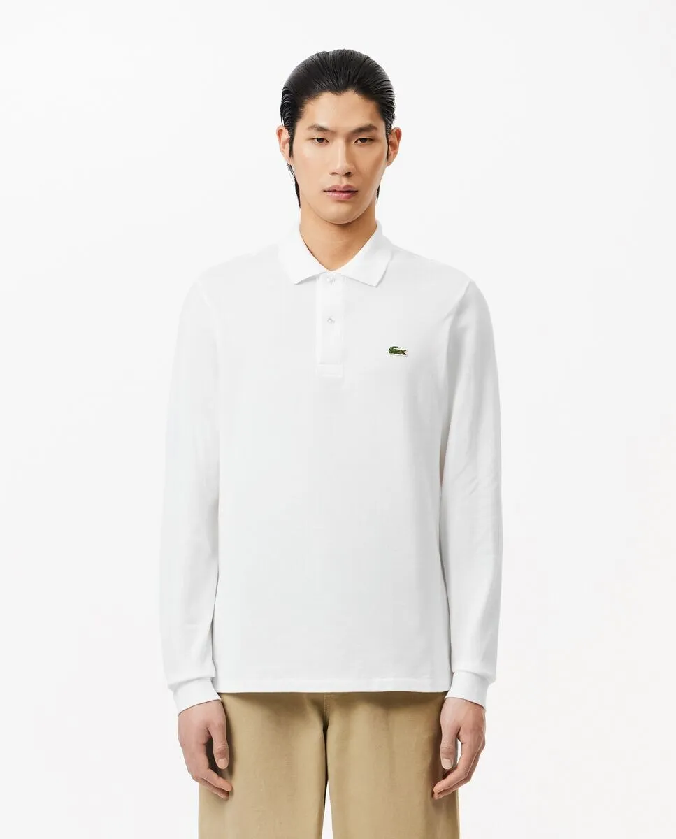 

Оригинальный мужской поло с длинным рукавом Lacoste, белый