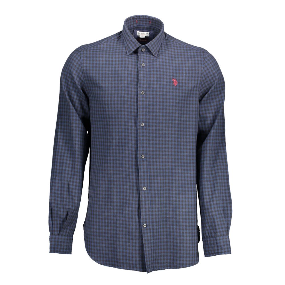 

Синяя хлопковая мужская рубашка U.S. Polo Assn.