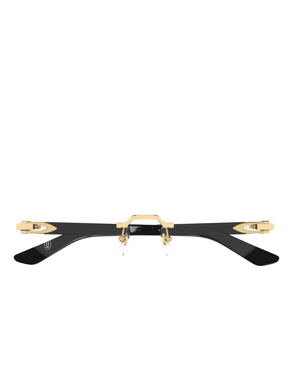 

Солнцезащитные очки в безободковой оправе Cartier, черный