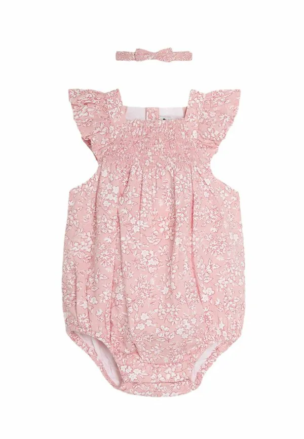 Комбинезон прямого кроя с присборенным лифом и повязкой на голову Jojo Maman Bébé, Pink Floral