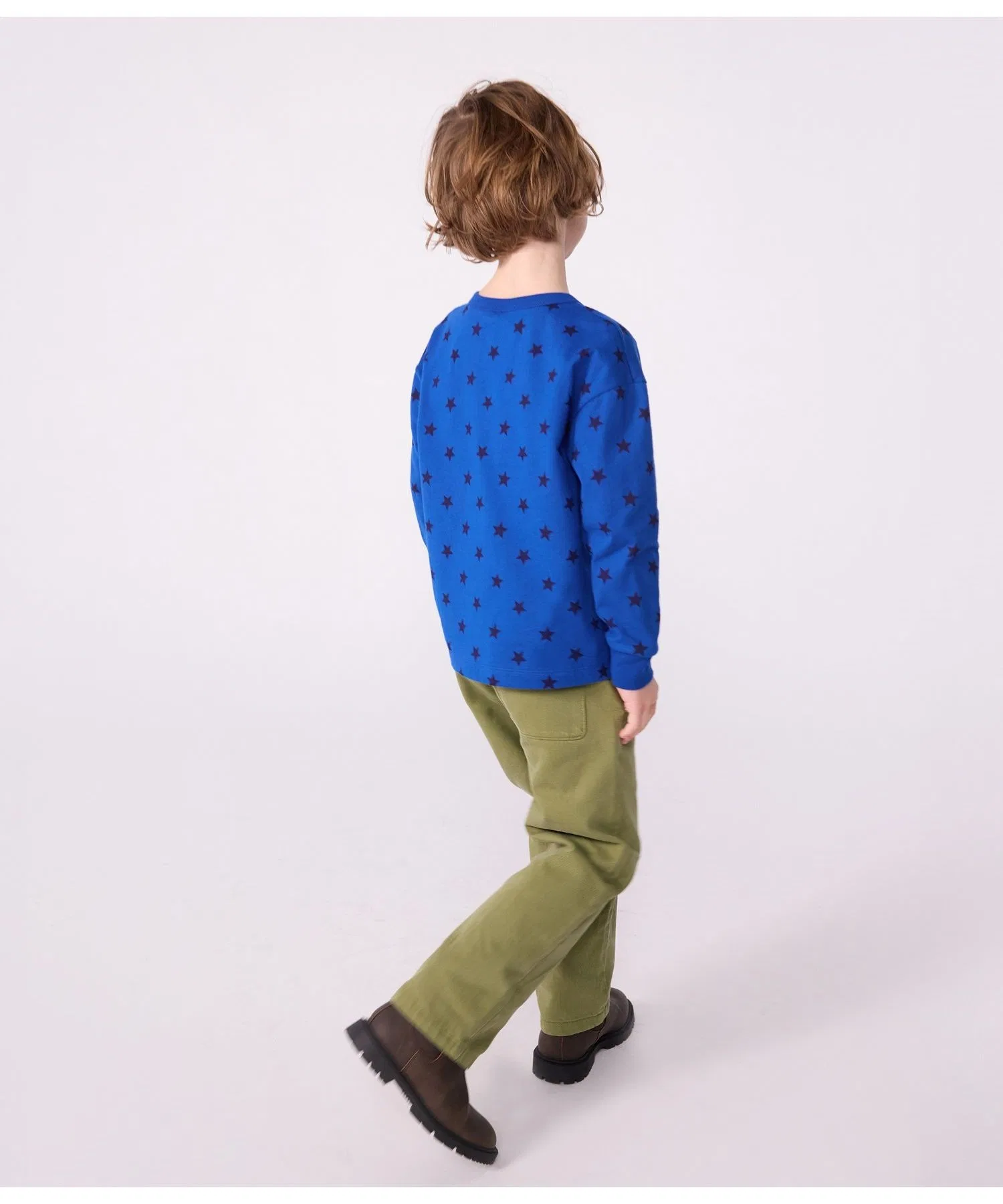 Детская футболка с длинным рукавом Petit Bateau синяя — фото 4