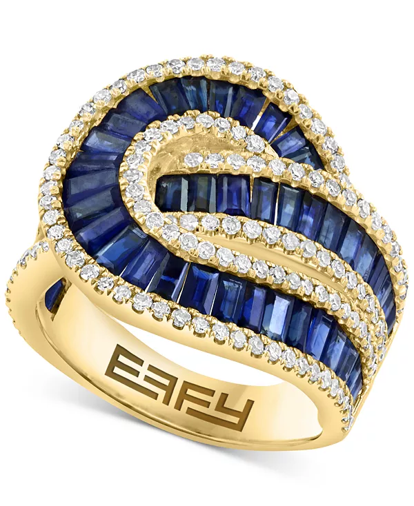 

Кольцо Effy с рубином (3-1/4 карата) и бриллиантом (5/8 карата) в форме завитка из 14-каратного розового золота Effy Collection, sapphire