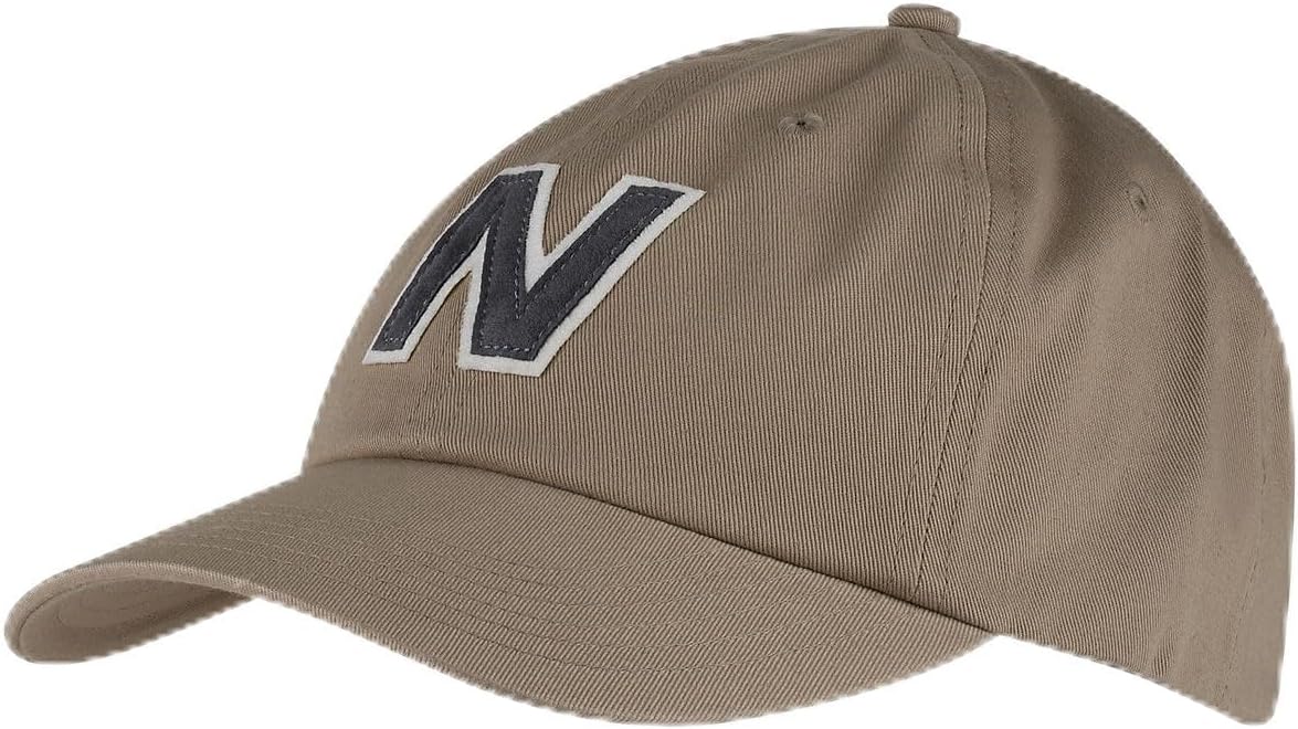 

Мужская и женская бейсболка-кнопка New Balance Block N с шестью панелями, повседневная, универсальный размер, Stoneware
