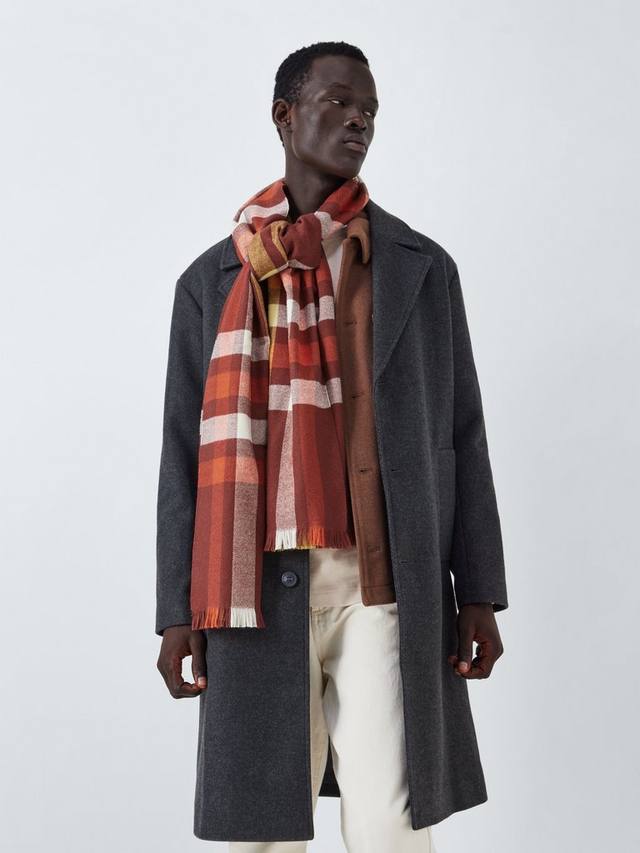 

Шарф в саржевую клетку John Lewis , цвет Red Check
