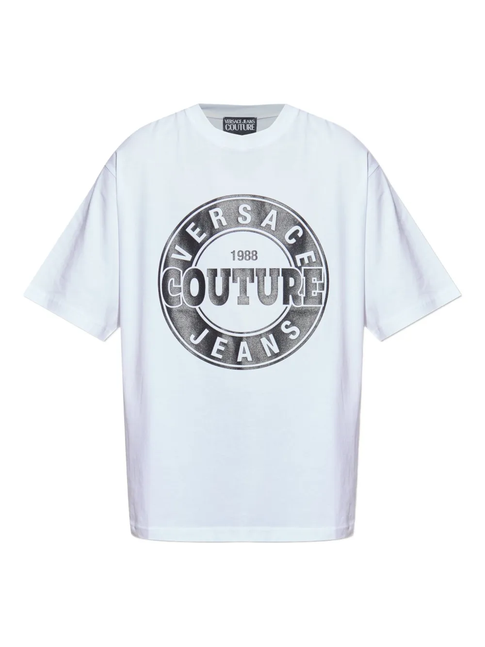 

Хлопковая футболка с логотипом Versace Jeans Couture, белый