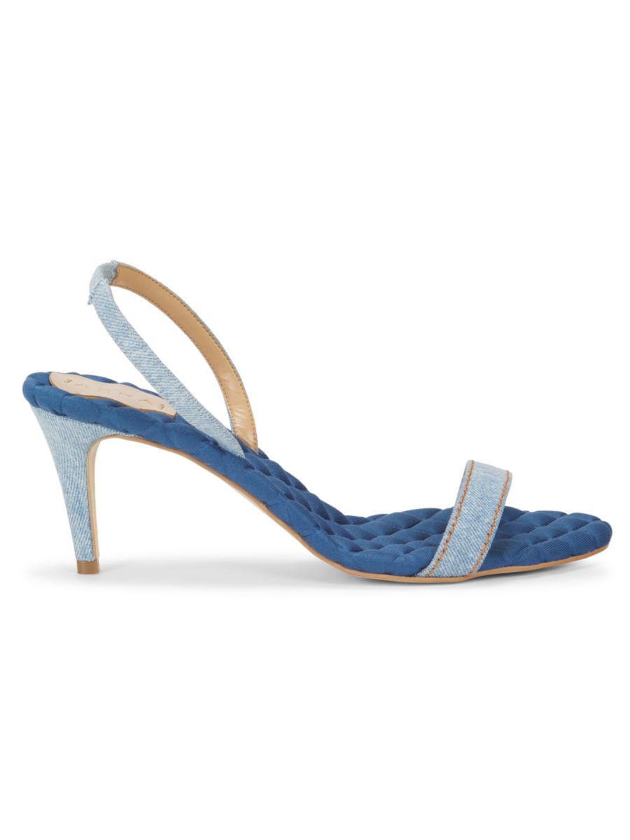 Босоножки Claudia 75MM из денима с открытой пяткой Aera, цвет Denim