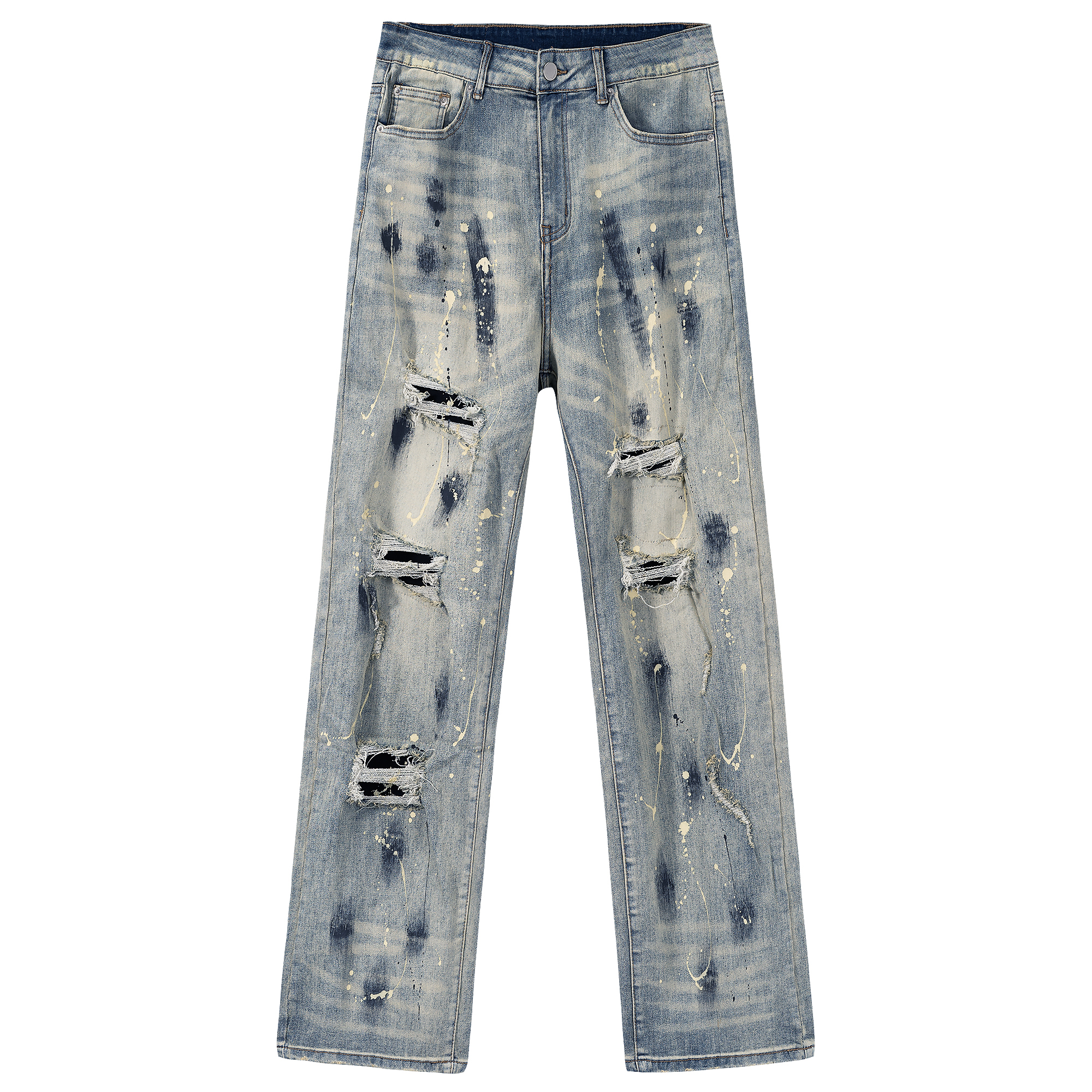 

Джинсы Anti-warism Knife Cutting Destroys Design Unisex Jeans XINYINSU, светло-голубой