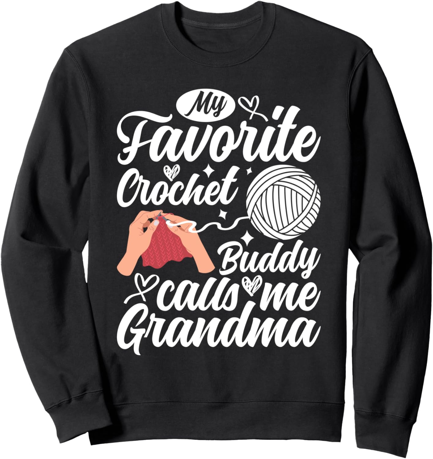 

Моя любимая подруга по вязанию крючком, называй меня бабушкой. Вязаная толстовка Crochet Grandma, черный