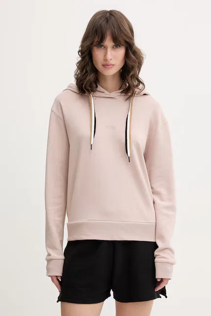 Худи женское свободный крой CP Stripe Hoodie BOSS, бежевый