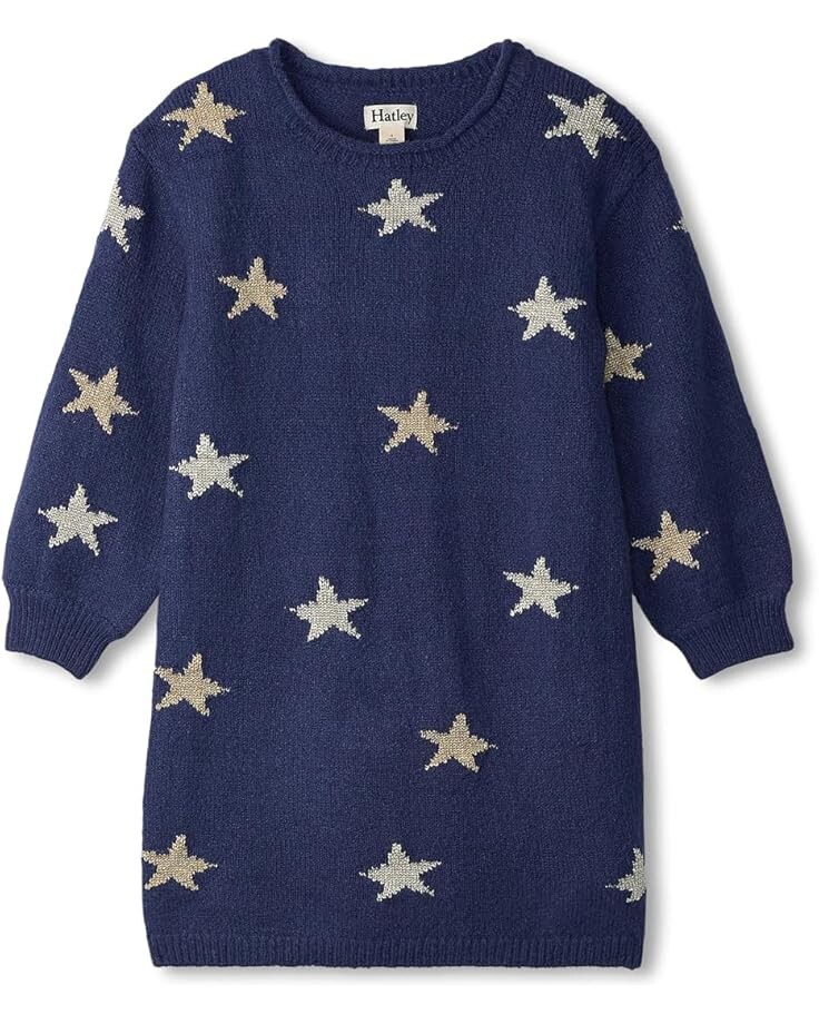 

Платье Hatley Kids Blue Starlight Easy Sweater Dress, синий