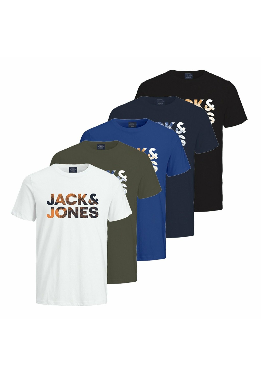 

Футболка с принтом 5ER PACK - JCODISTRESSED KURZARM Jack & Jones, мультиколор