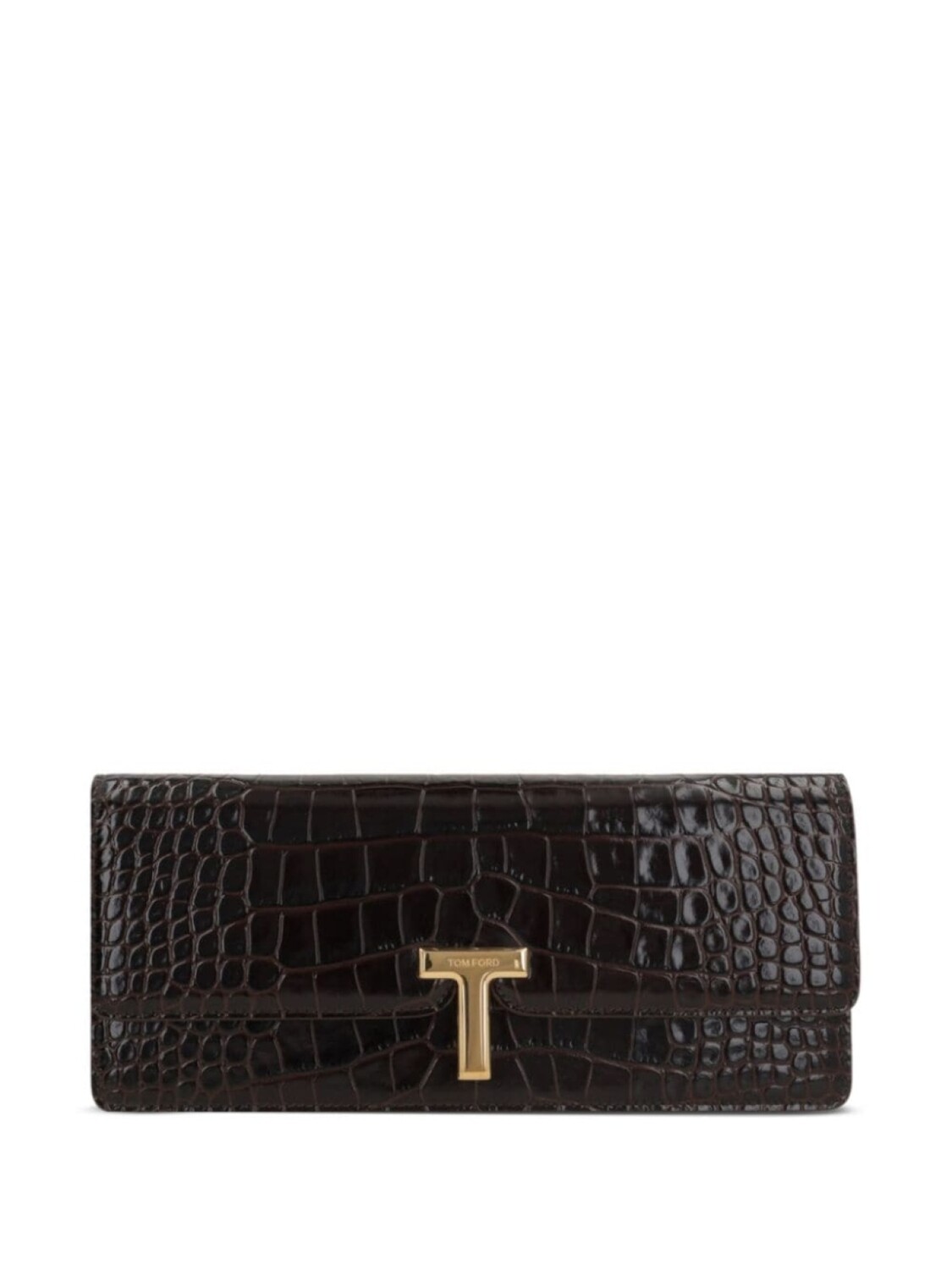 

Сумка-клатч TOM FORD из кожи с тиснением под крокодила, коричневый