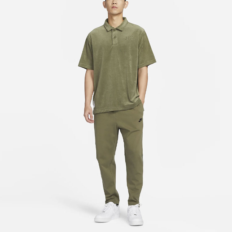 Футболка поло мужская средняя оливково-зеленая Nike — фото 4