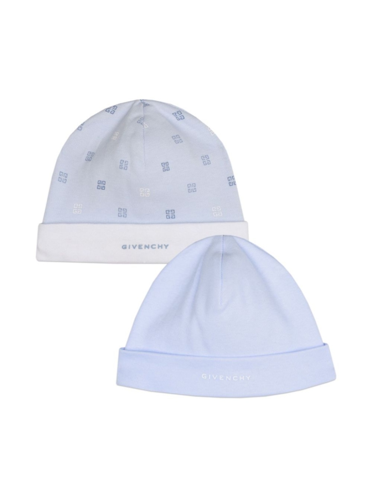 

Givenchy Kids комплект из двух шапок в рубчик, синий