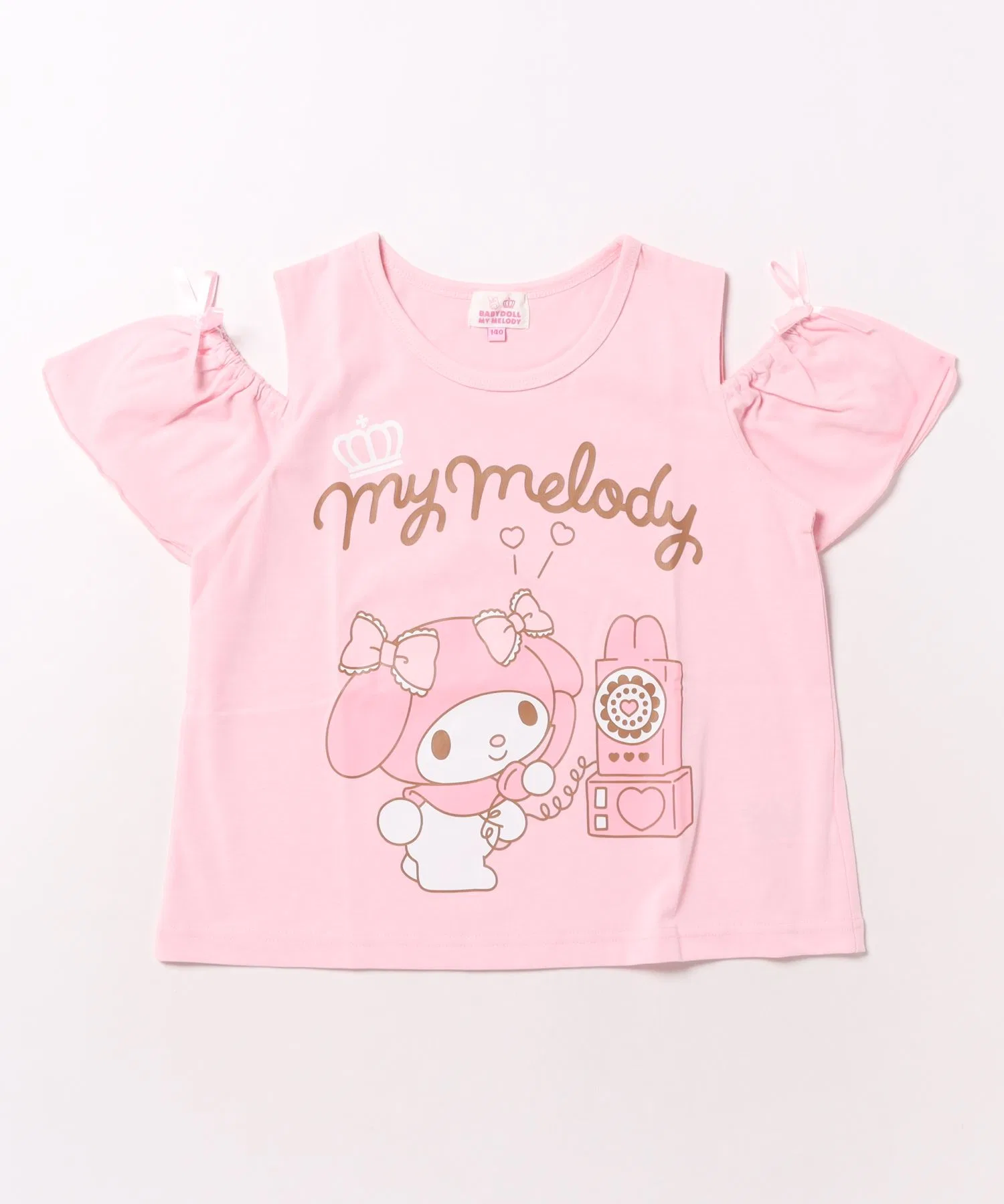 Детская футболка Sanrio с открытыми плечами и бантом