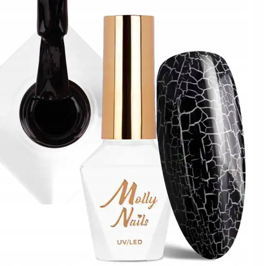 

Трещиноватый гибридный лак для ногтей MOLLY NAILS 8 г CRACKLE GEL BLACK #158