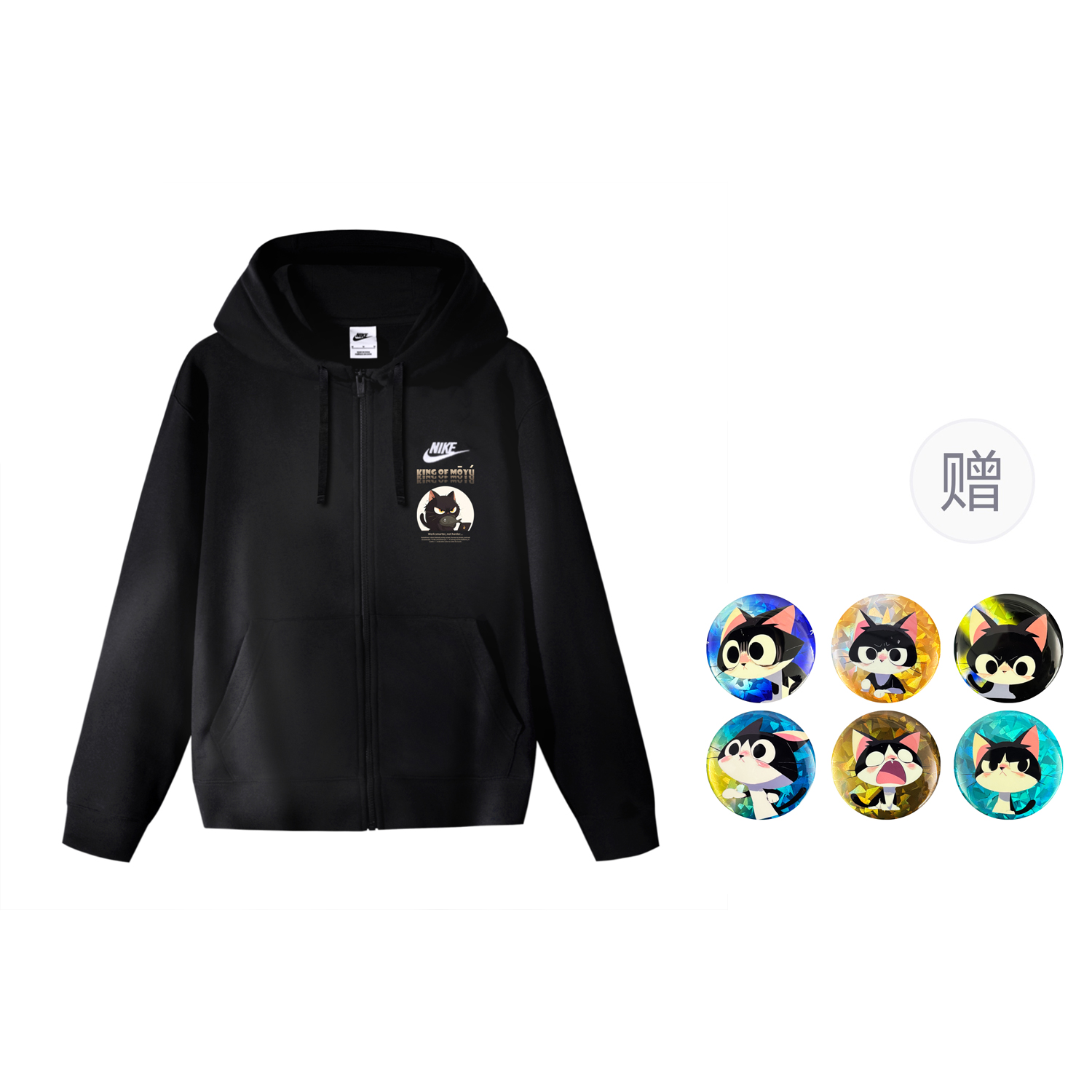 

Nike Унисекс куртка черная с подарочным значком, Black (Comes with Badge)