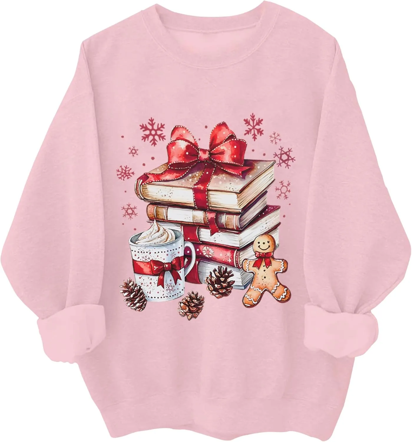 

Толстовка с рождественскими книгами и имбирными пряниками Kzggs