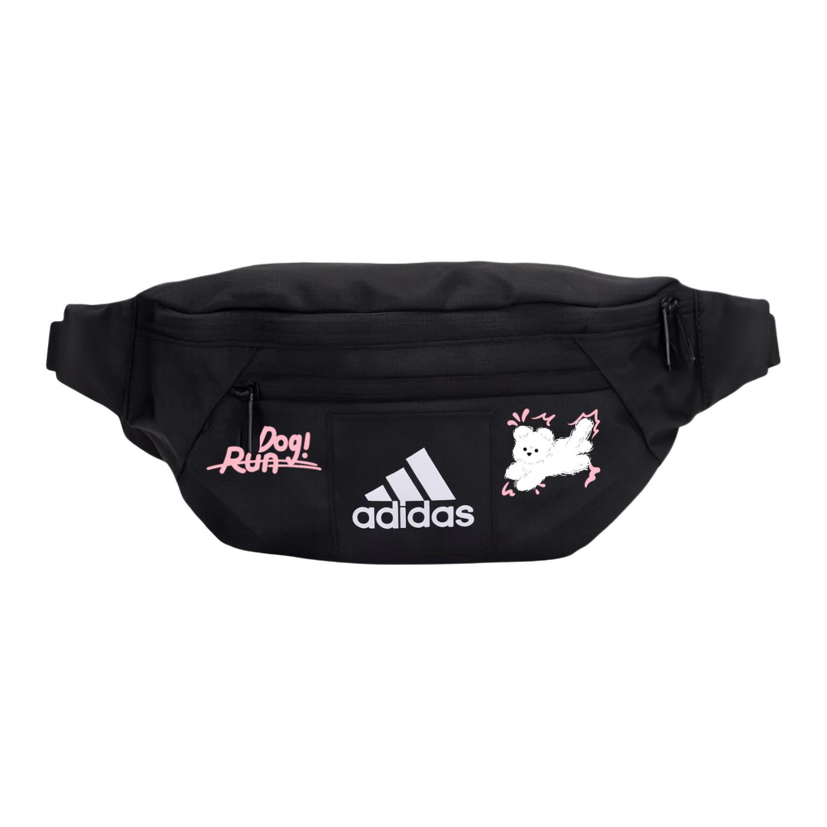 

Adidas Тканевая поясная сумка через плечо нагрудная унисекс черная, Black