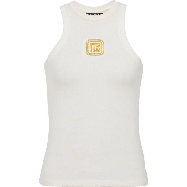 

Футболка с логотипом и круглым вырезом BALMAIN, белый