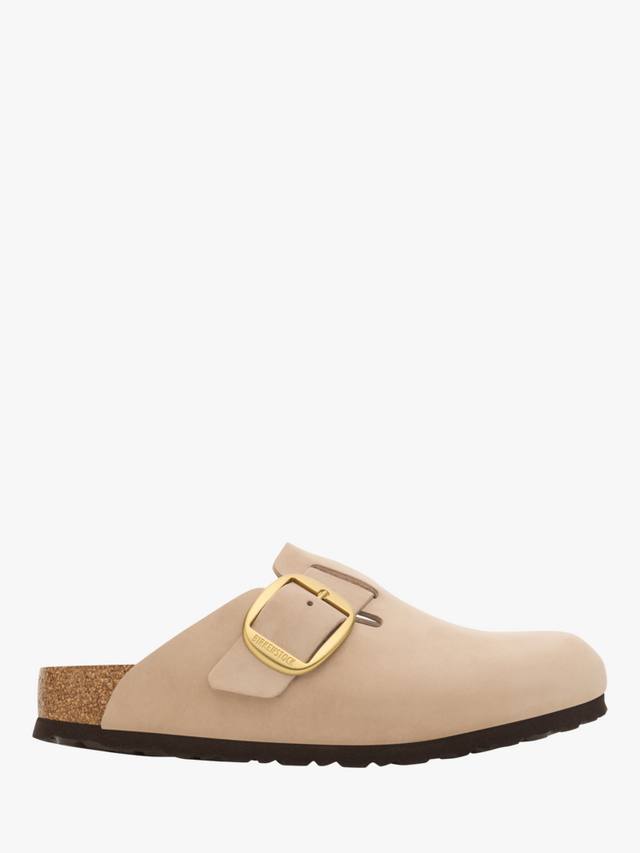 Бостонские клоги из нубука Narrow Fit с большой пряжкой Birkenstock, Sandcastle