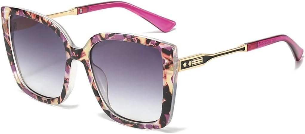 

Роскошные модные солнцезащитные очки большого размера для женщин, очки с градиентным переходом цвета для мужчин, солнцезащитные очки UV400 TKKTLLT, Purple Leopard Grey