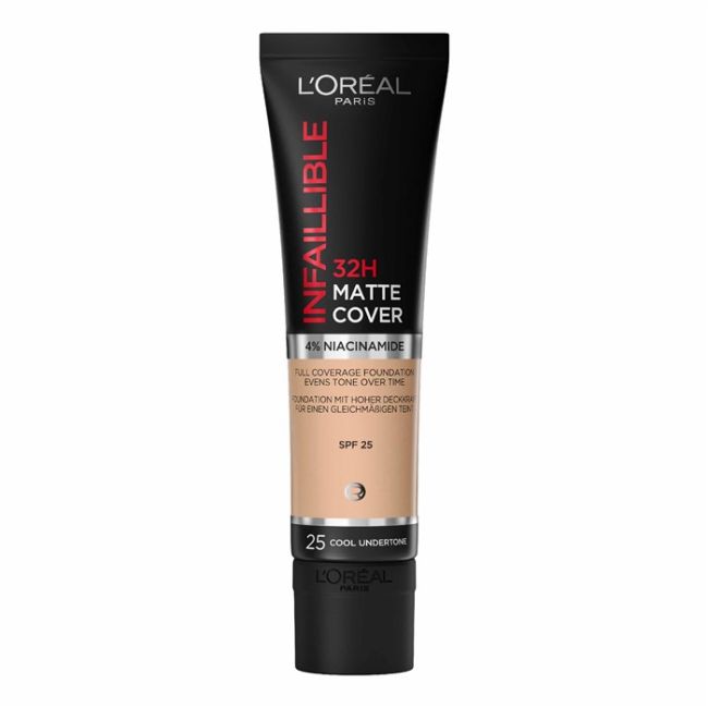 

L'Oreal infaillible 32h матовая основа L'oreal Paris, цвет 25 rose ivory, 30 мл