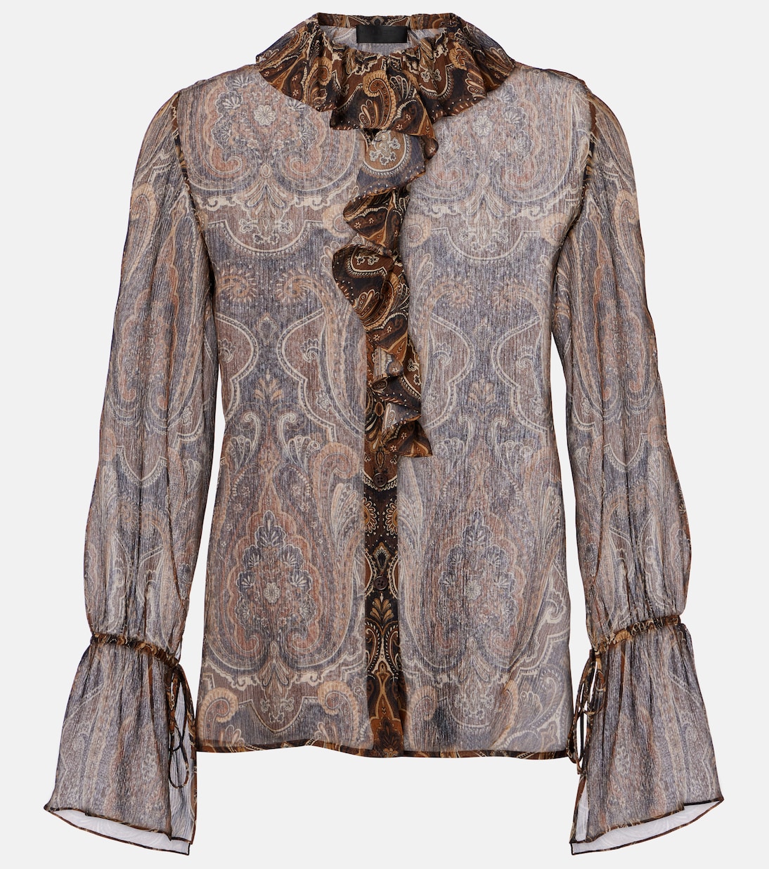 

Блузка из шелкового шифона с узором пейсли Cecily Nili Lotan, Medallion Paisley