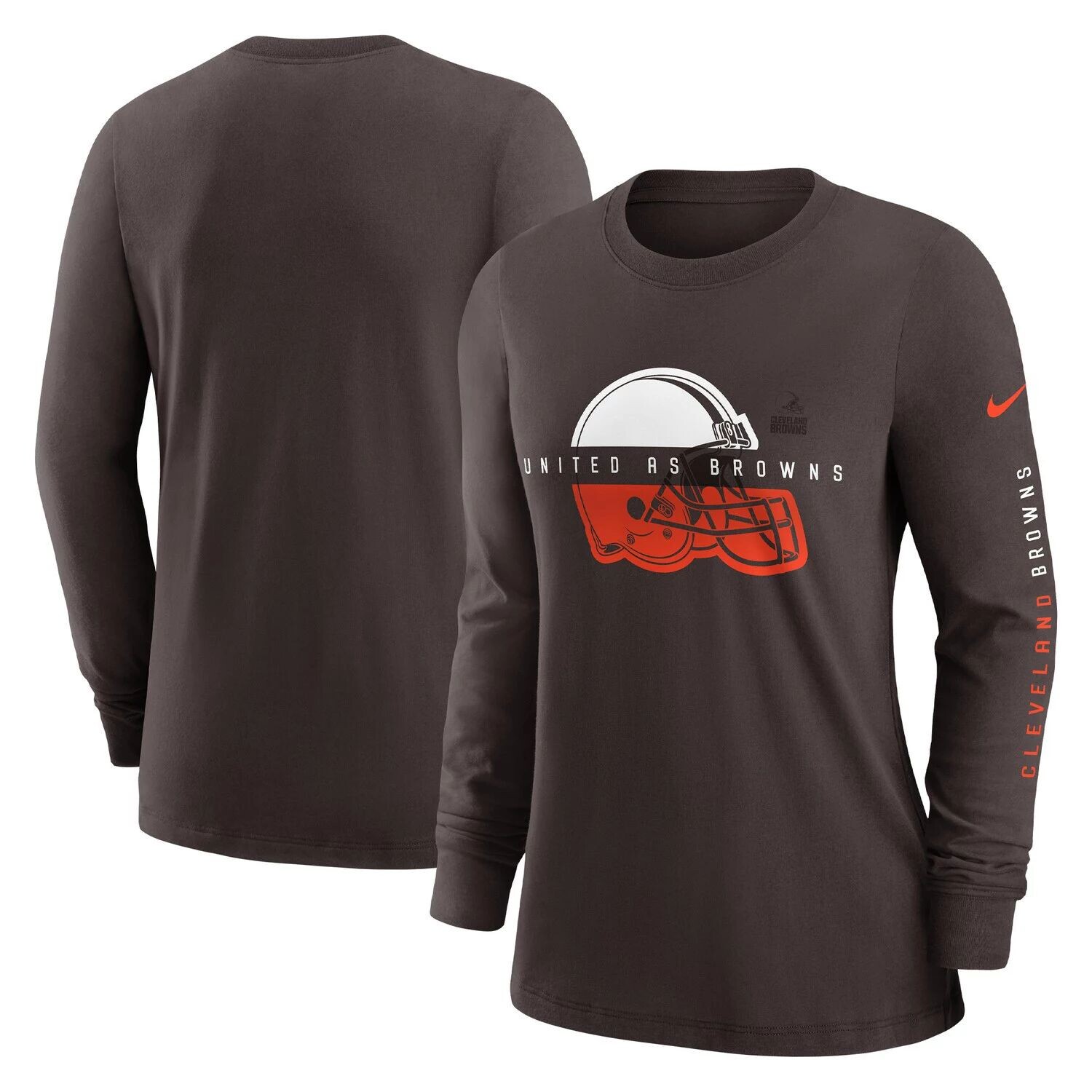 

Женская футболка с длинным рукавом Nike Brown Cleveland Browns Prime Split Nike