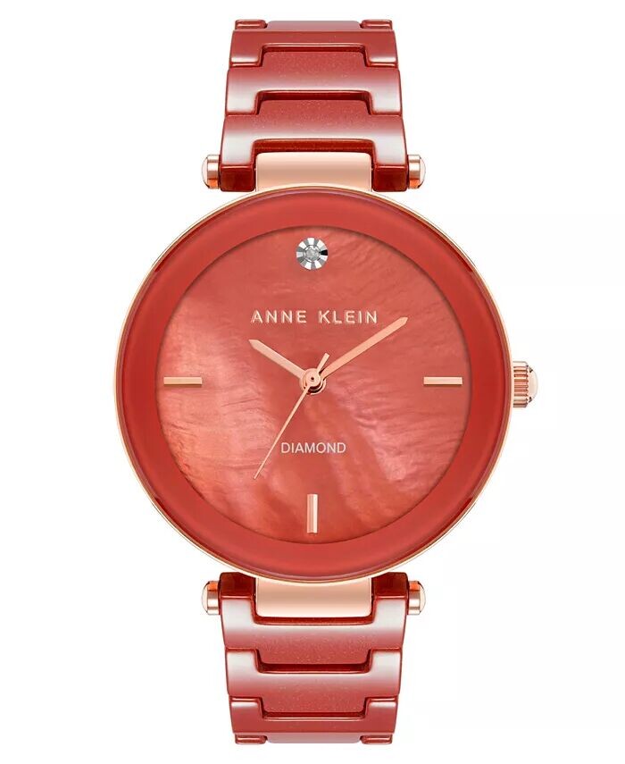 

Женские кварцевые красные часы с керамическими звеньями, 33 мм Anne Klein