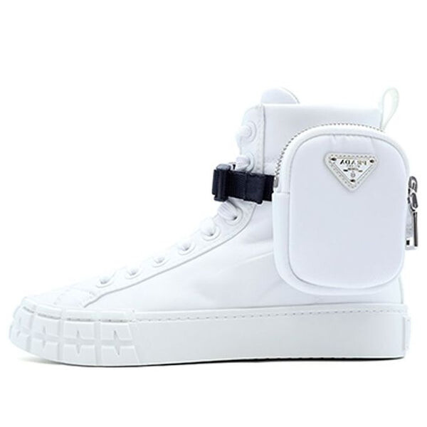 Кроссовки wheel re-nylon hight sneakers 'off white' Prada, белый