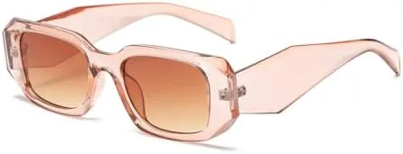 

Модные солнцезащитные очки в панк-стиле, маленькая квадратная оправа, женская, нестандартная форма, треугольная форма, широкие дужки MTZJH, Light Champagne