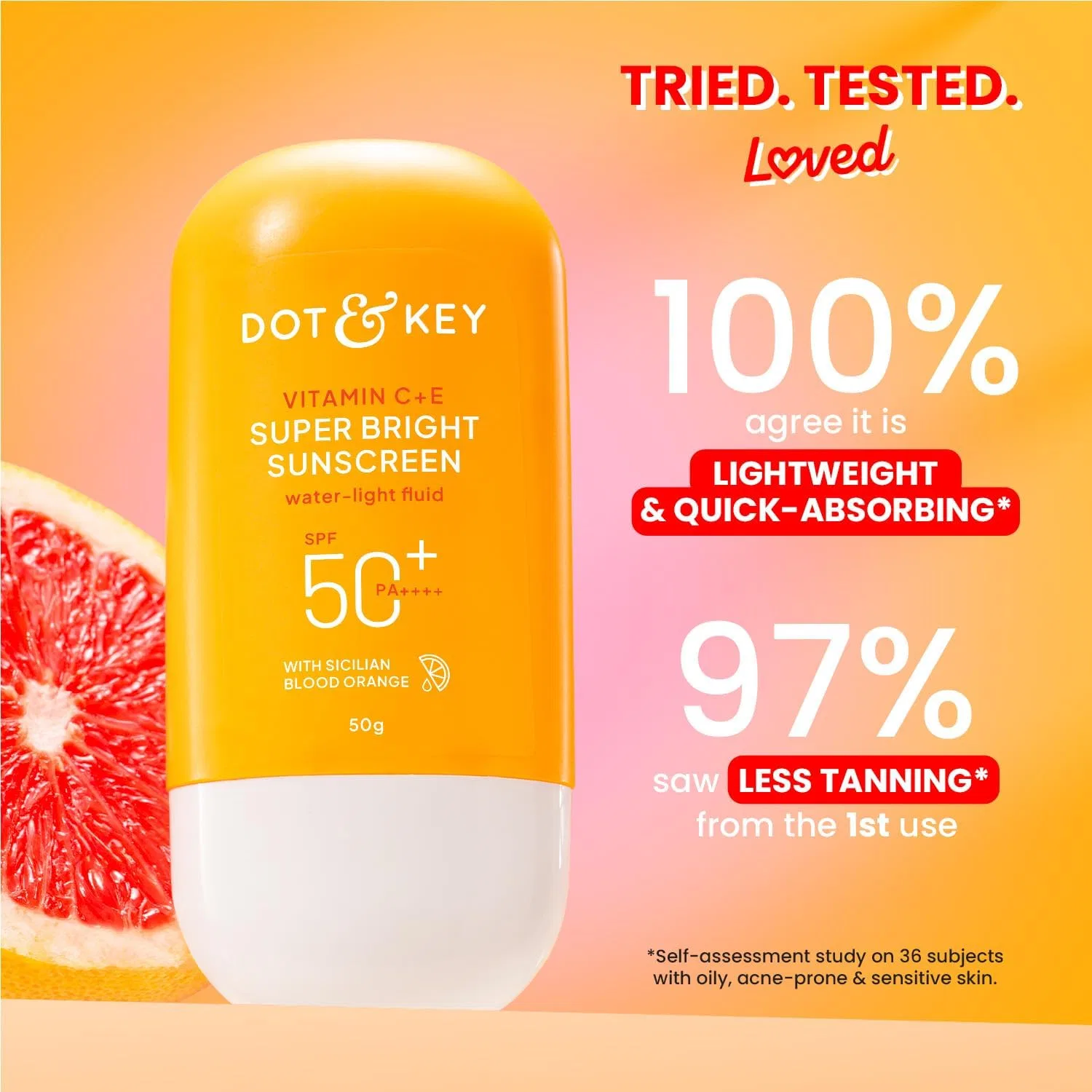 Солнцезащитный крем для лица Dot & Key Vitamin C+E SPF 50, 50 мл — фото 4