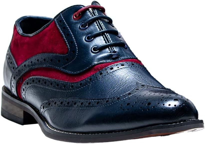 

Мужские и детские оксфорды из замши и кожи с крыльями-броугами для свадеб и любых мероприятий Sirri, красный/синий/темно-синий