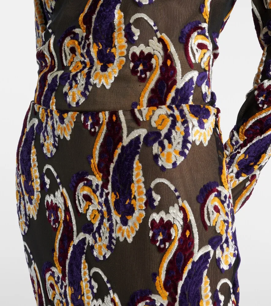 Юбка-карандаш с узором пейсли Etro, мультиколор — фото 4